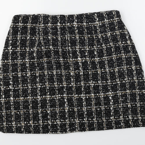 Nutmeg  Womens Black Check  A-Line Skirt Size 12