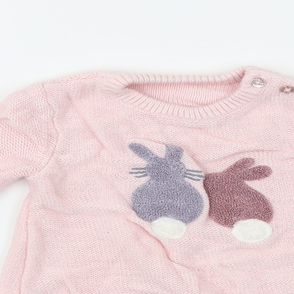 Nutmeg  Girls Pink   Pullover Jumper Size 9-12 Months