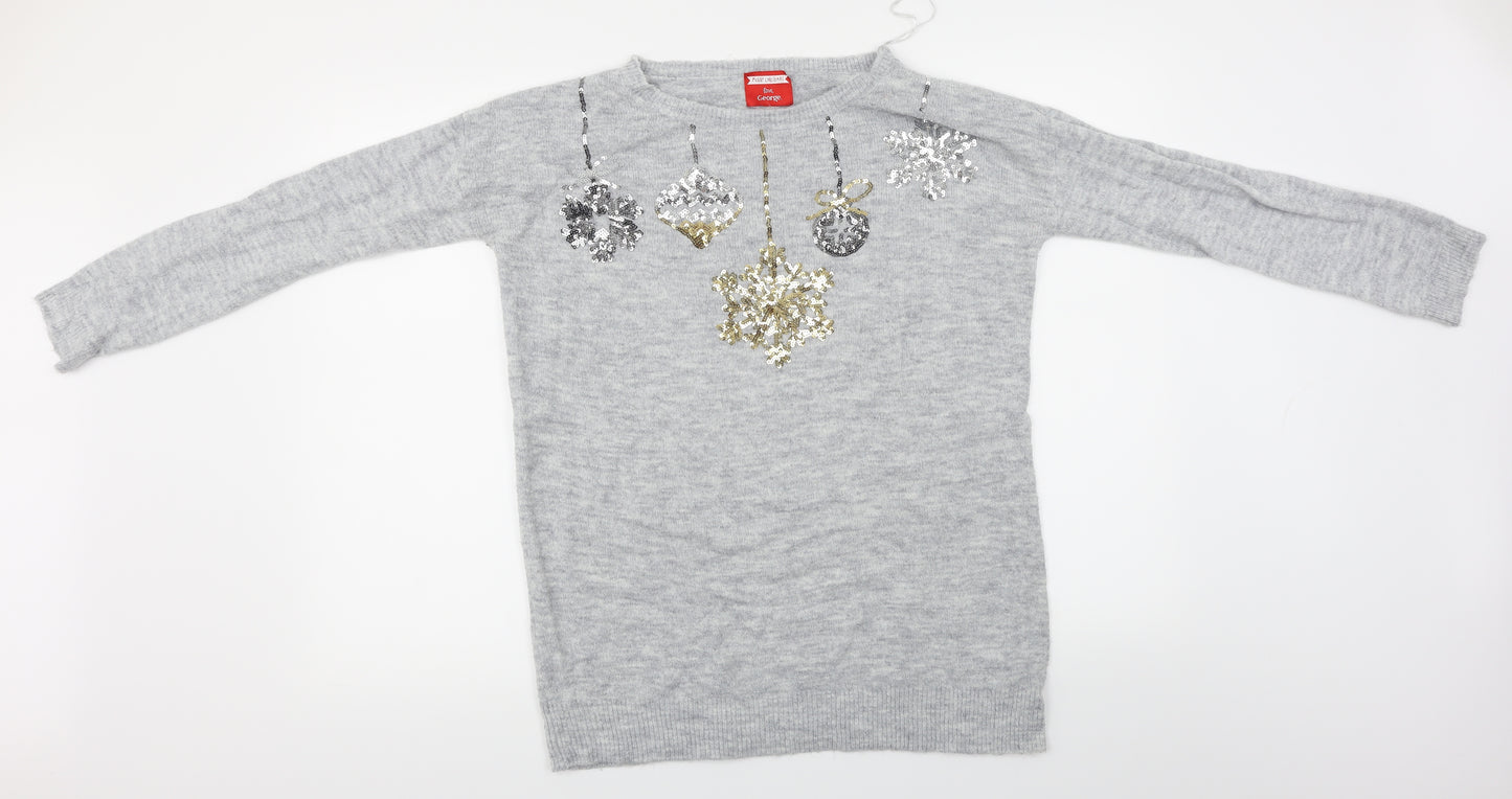 George  Womens Grey   Pullover Jumper Size 12  - Sequin detail