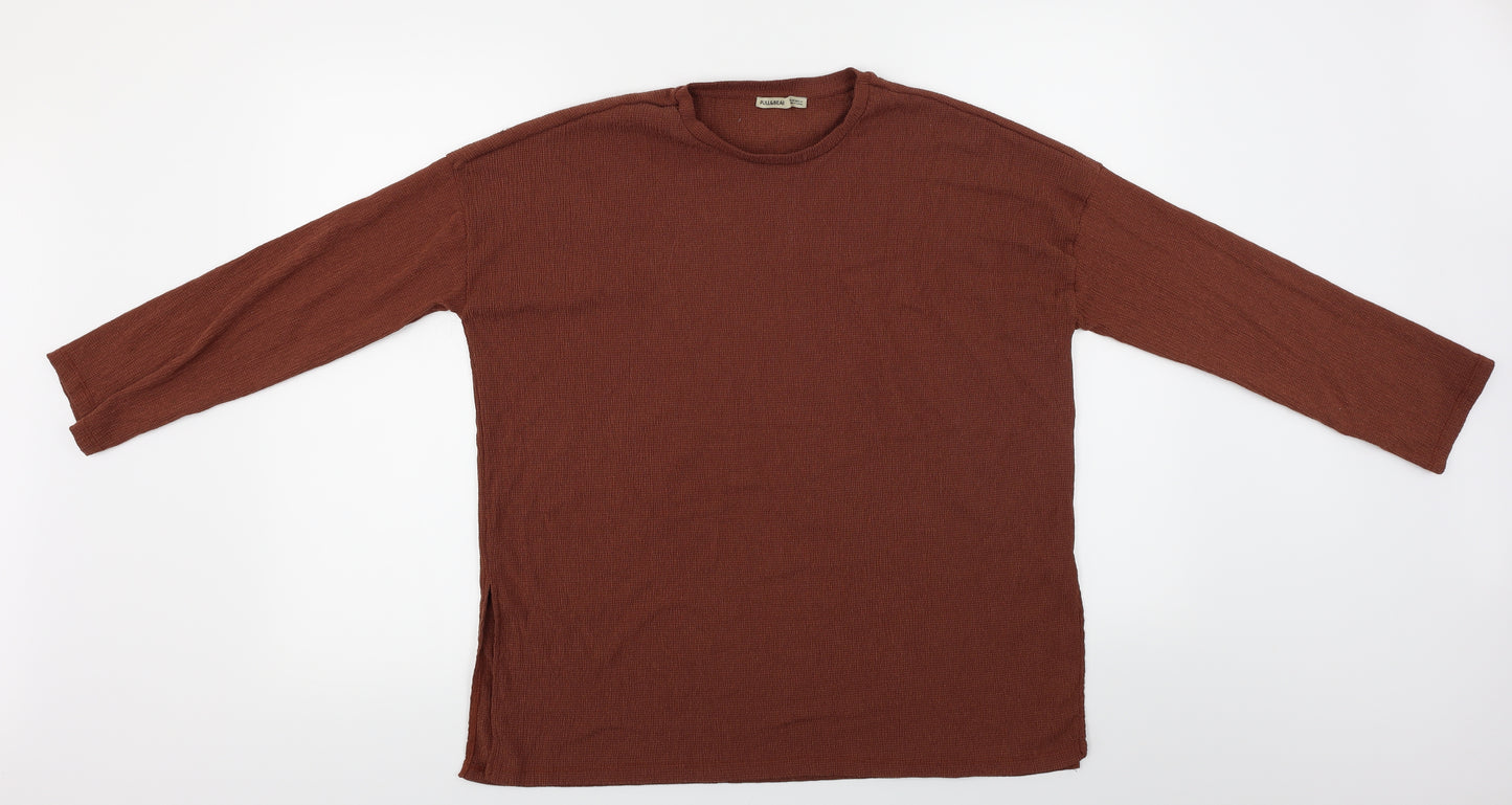 Pull&Bear  Womens Brown   Basic Blouse Size XS