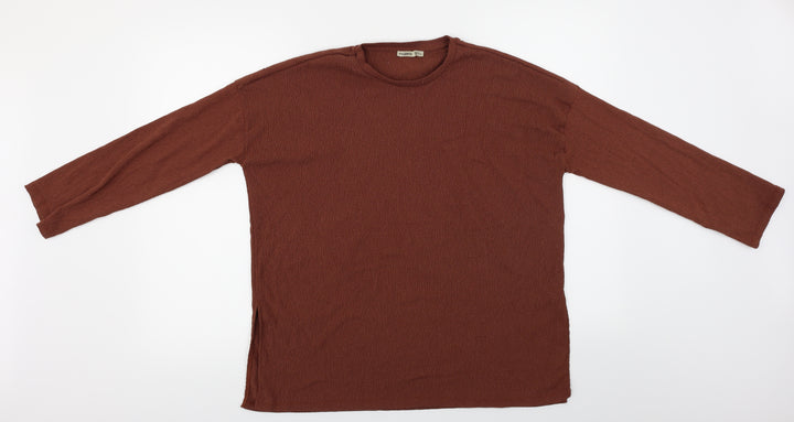 Pull&Bear  Womens Brown   Basic Blouse Size XS