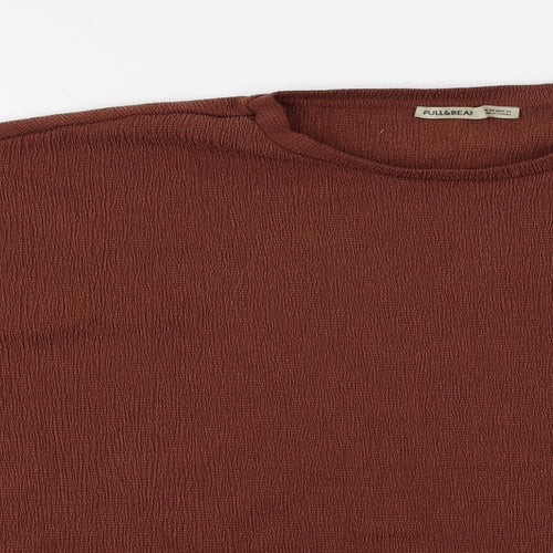 Pull&Bear  Womens Brown   Basic Blouse Size XS