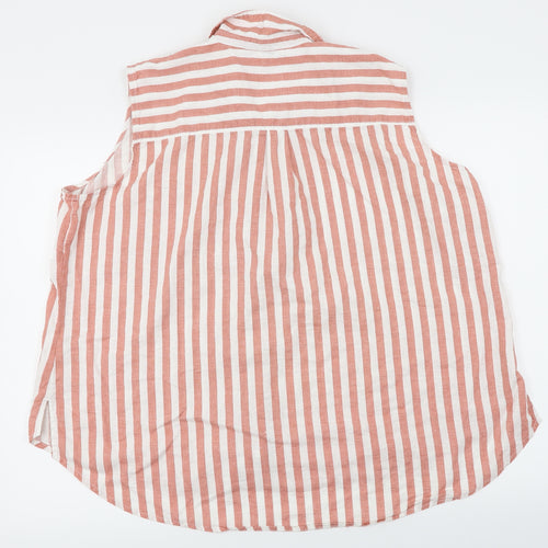 George  Womens Pink Striped  Basic Button-Up Size 24