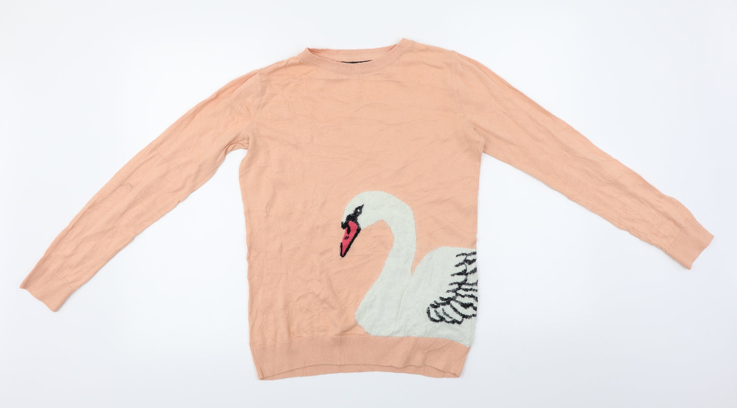 Atmosphere  Womens Pink   Pullover Jumper Size 10  - Swan Print