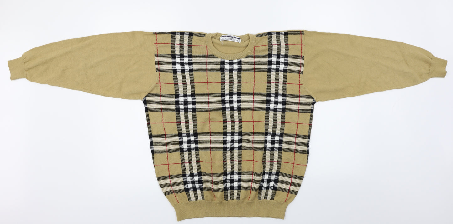 Burberry  Mens Beige Check  Pullover Jumper Size S