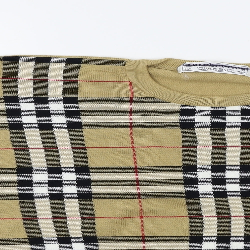 Burberry  Mens Beige Check  Pullover Jumper Size S