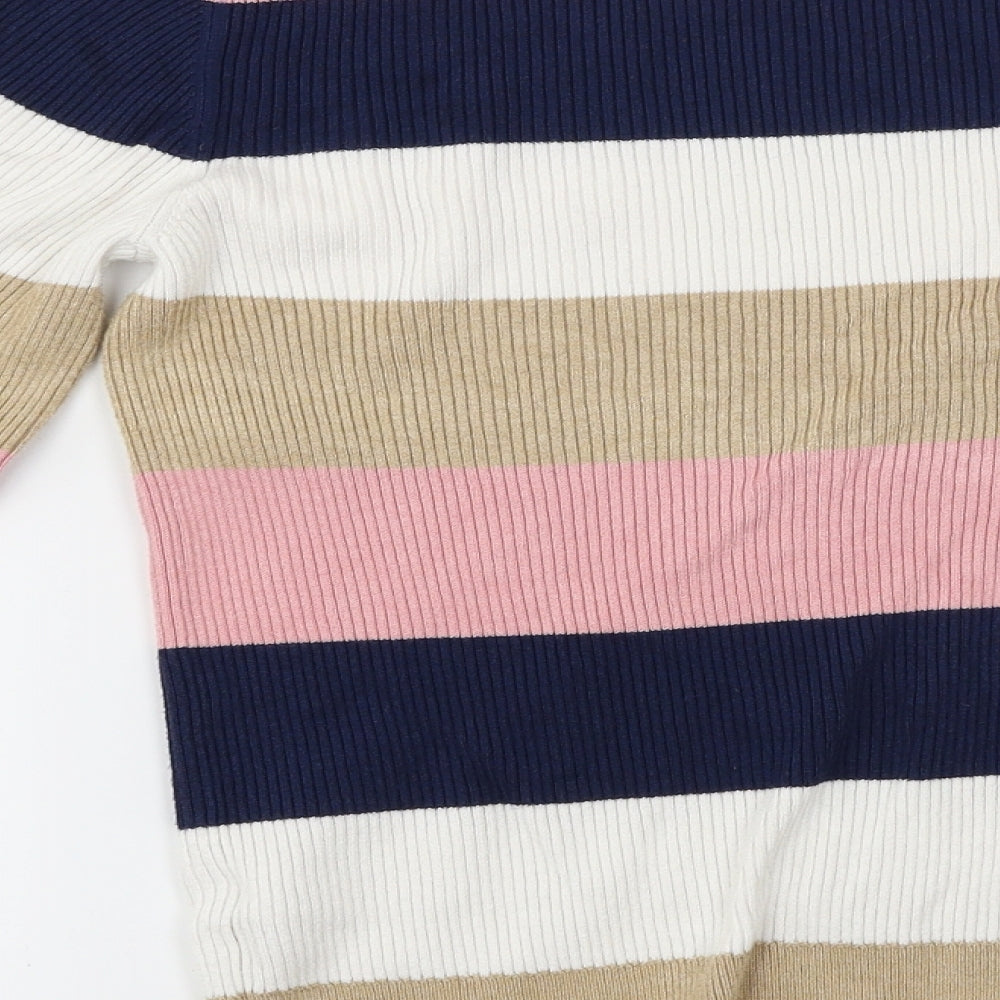 TU Womens Pink Striped  Pullover Jumper Size 10