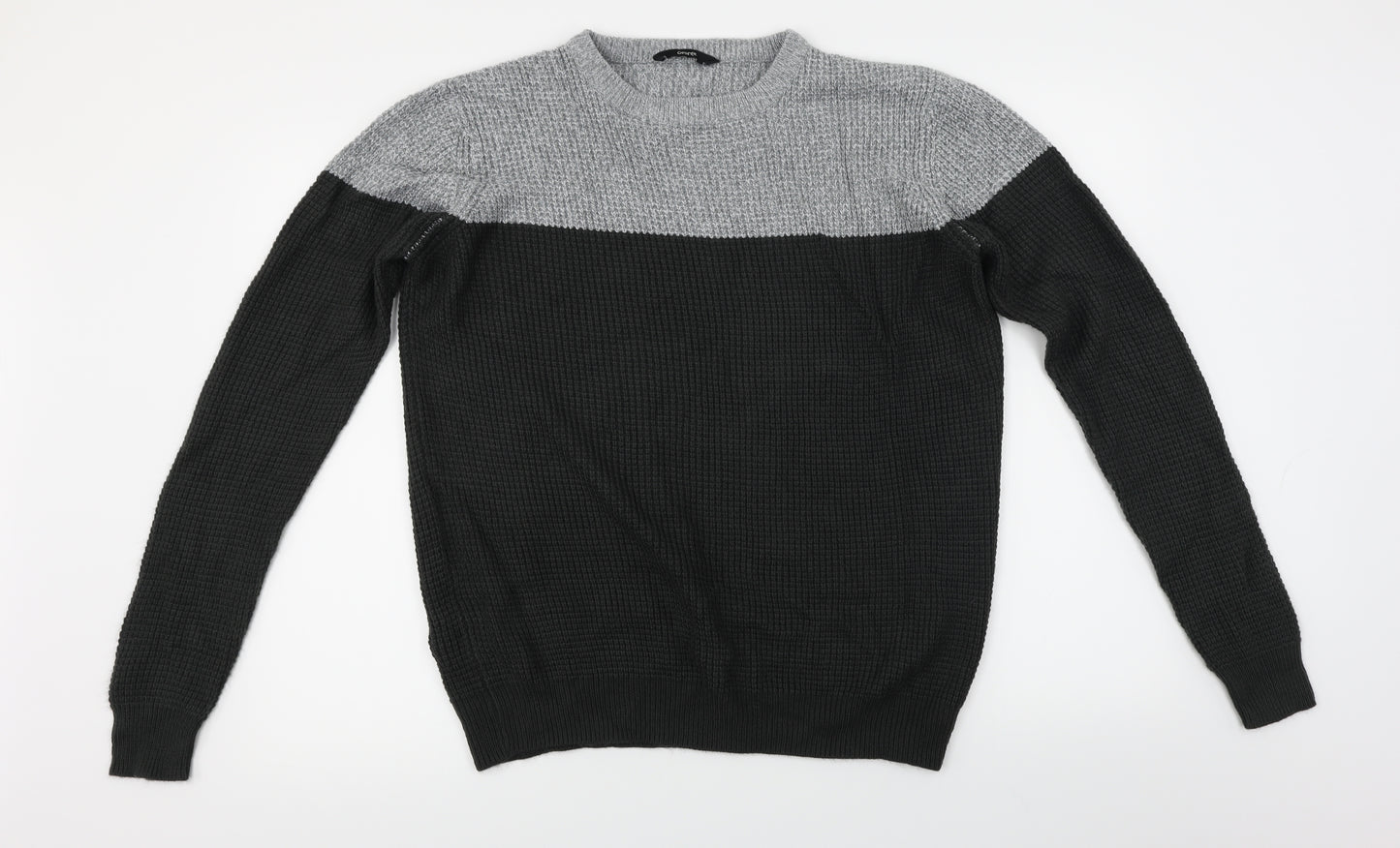 George  Mens Black Striped  Pullover Jumper Size L