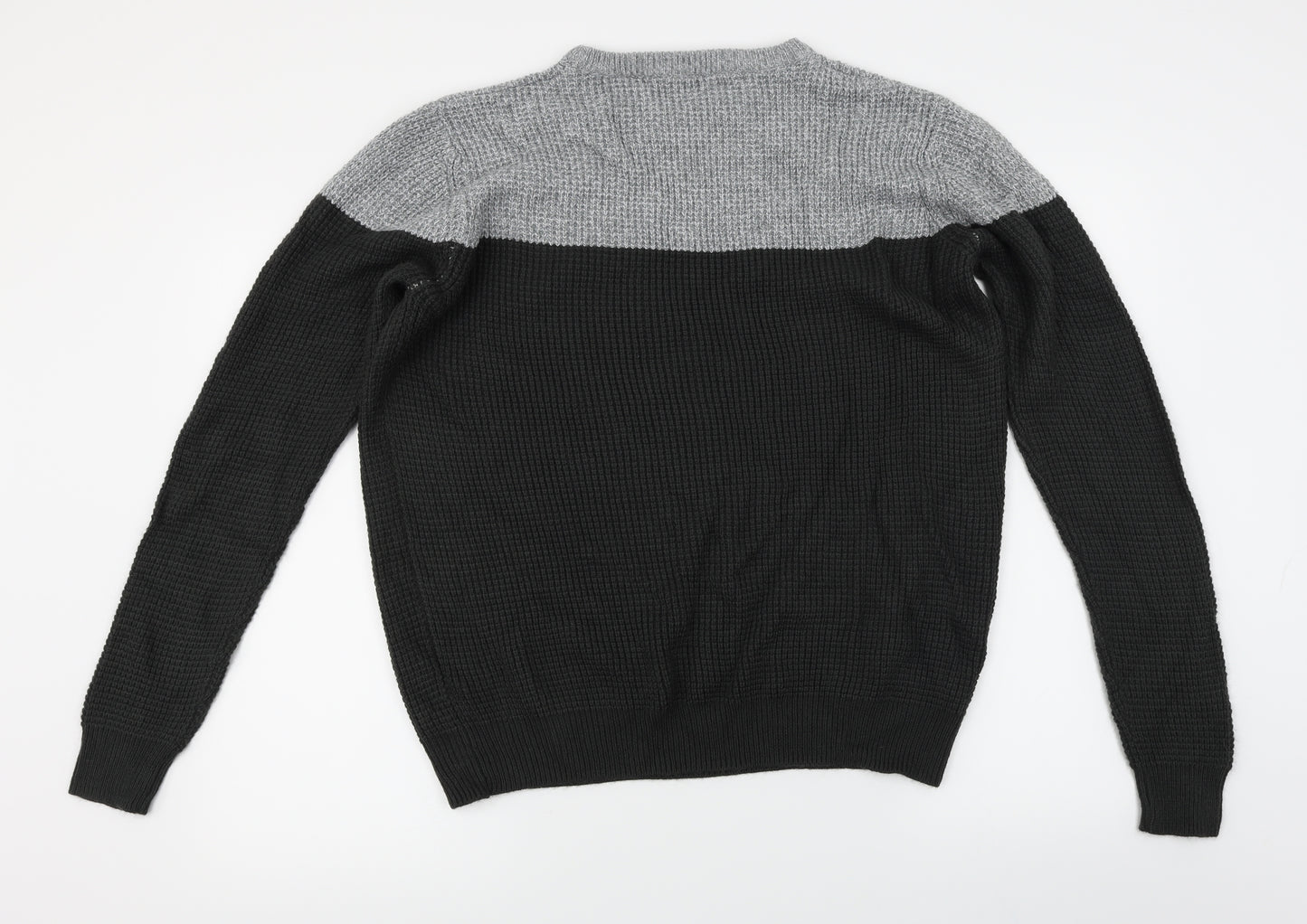 George  Mens Black Striped  Pullover Jumper Size L