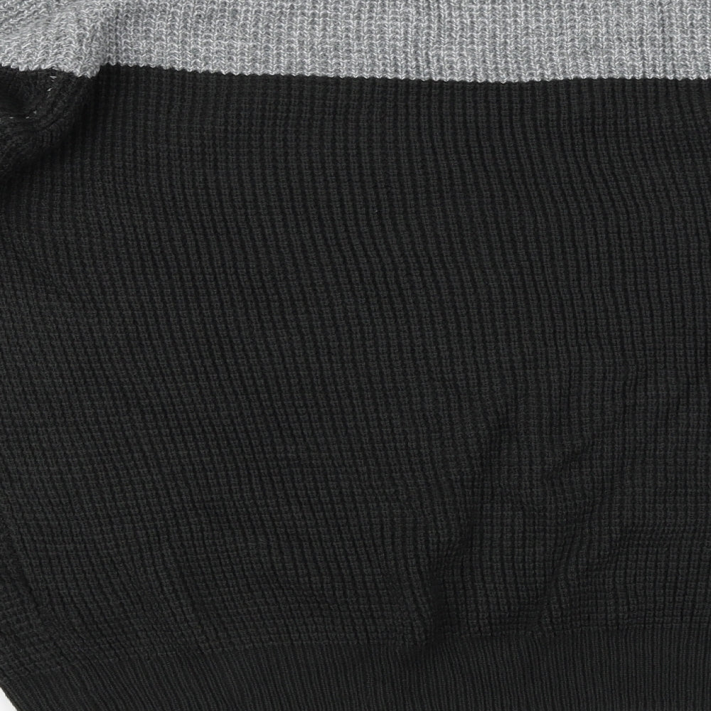 George  Mens Black Striped  Pullover Jumper Size L