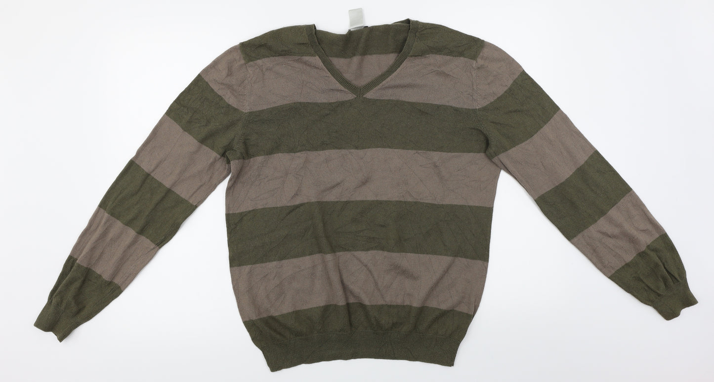 Gap  Womens Brown Striped  Pullover Jumper Size L