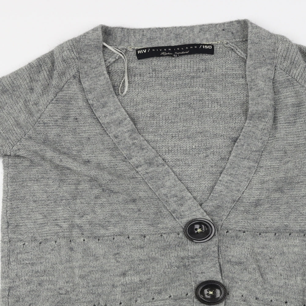 River Island  Womens Grey   Cardigan Jumper Size 10