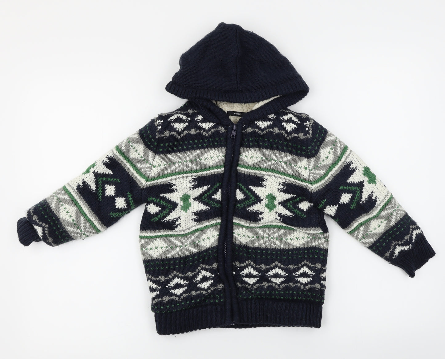 George  Boys Blue   Jacket Coat Size 5-6 Years