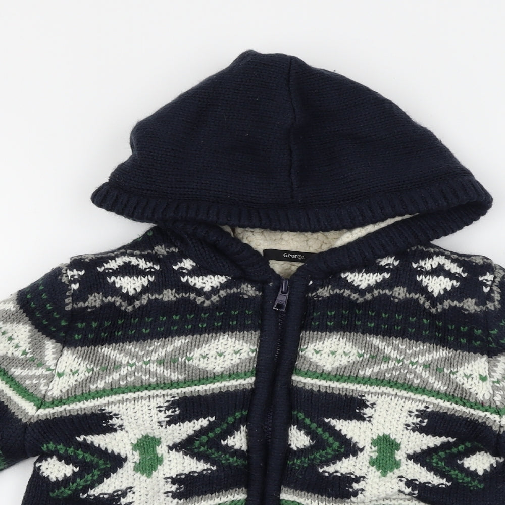 George  Boys Blue   Jacket Coat Size 5-6 Years