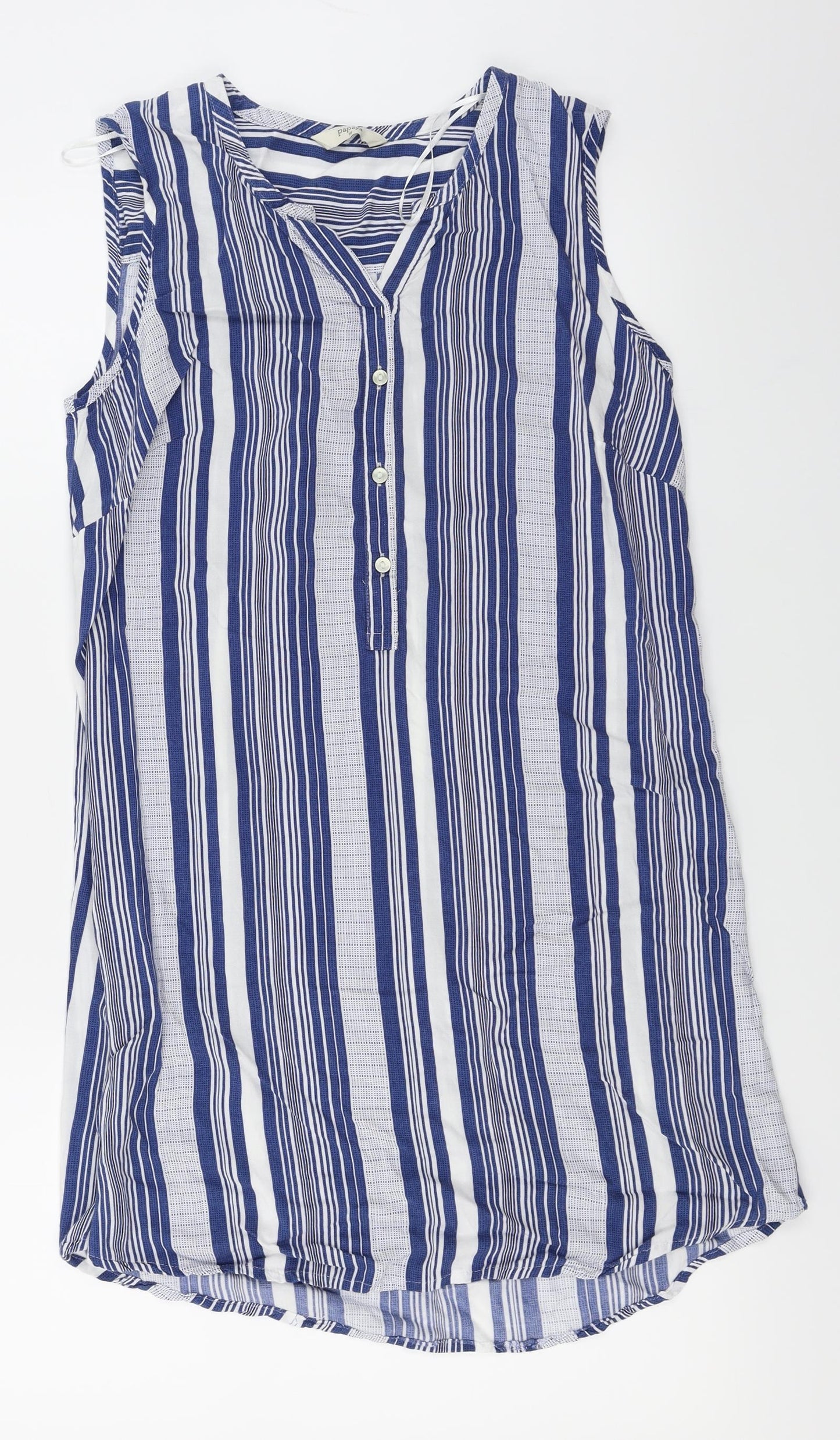 Papaya  Womens Blue Striped  Basic Blouse Size 10