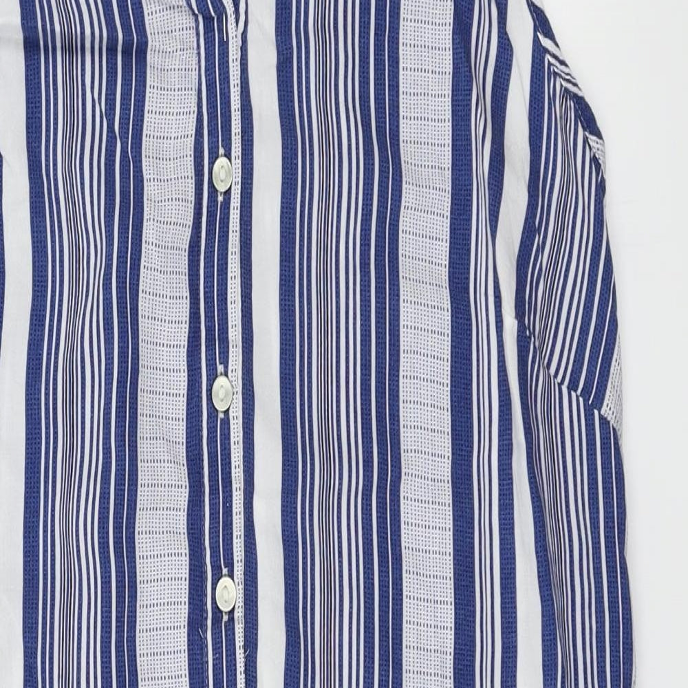 Papaya  Womens Blue Striped  Basic Blouse Size 10