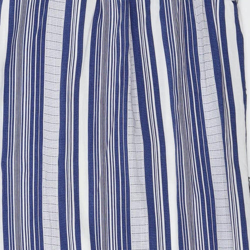Papaya  Womens Blue Striped  Basic Blouse Size 10