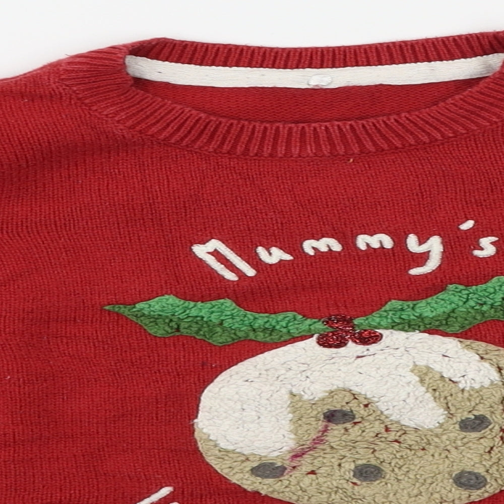 Preworn  Boys Red   Pullover Jumper Size 3-4 Years
