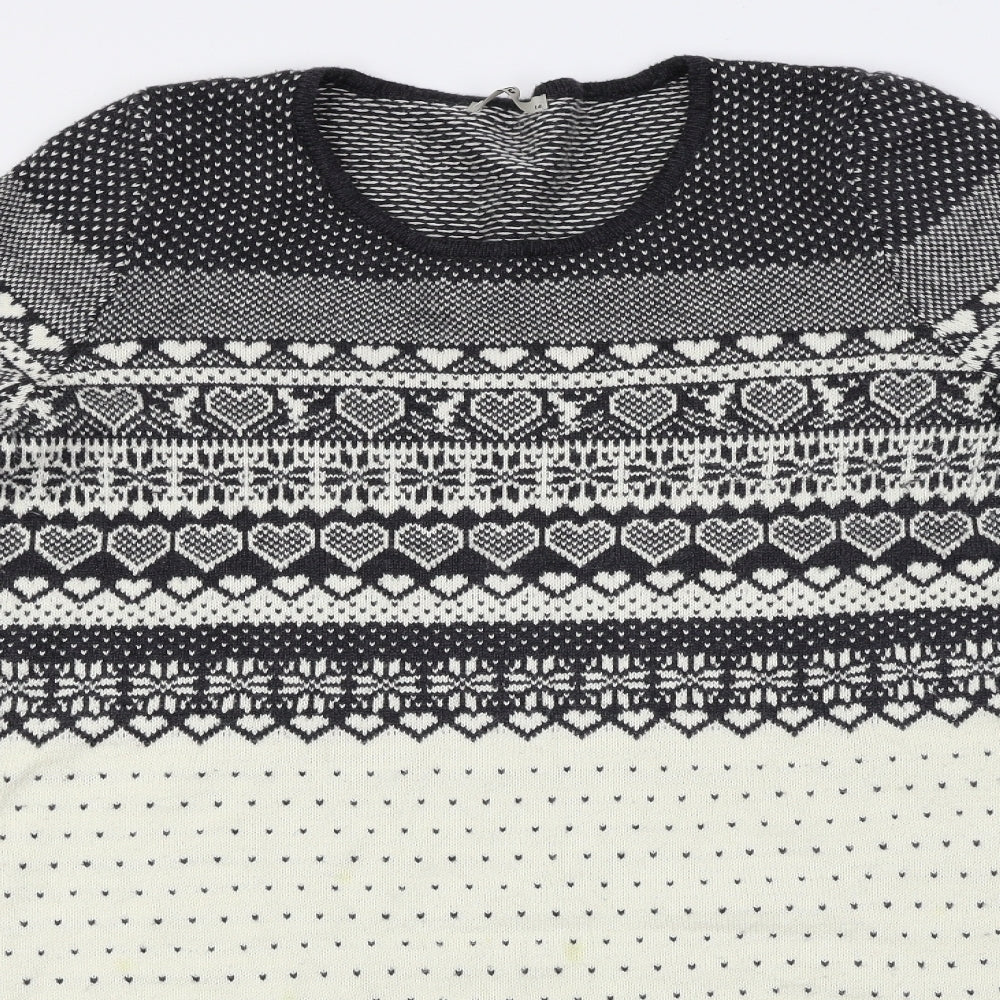 TU Womens Ivory Polka Dot  Jumper Dress  Size 14