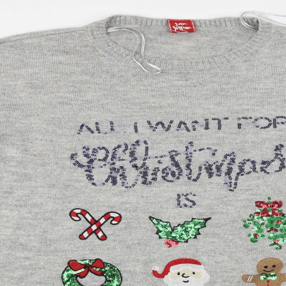 George  Womens Grey   Pullover Jumper Size 16  - Christmas  Jumper