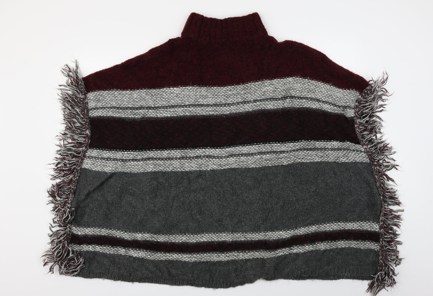 George  Womens Grey Striped  Wrap Jumper Size L