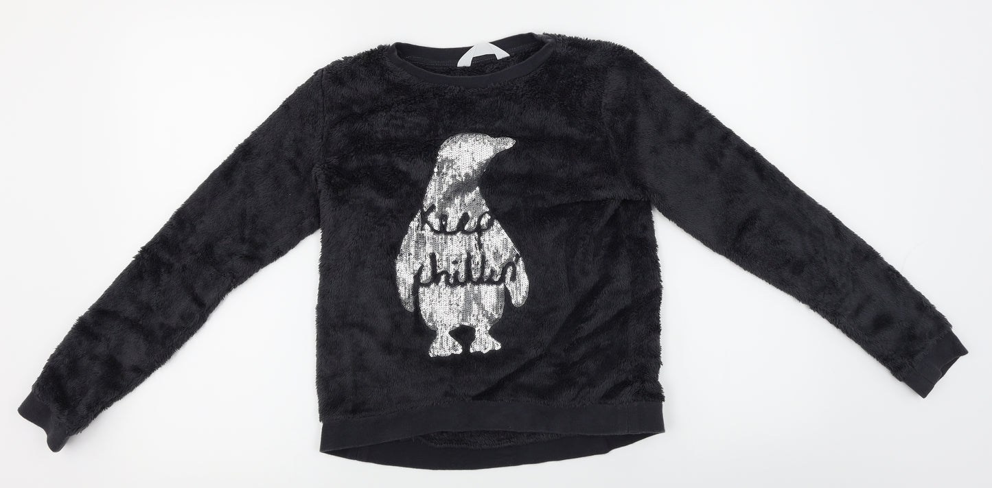 H&M  Girls Grey   Pullover Jumper Size 11-12 Years
