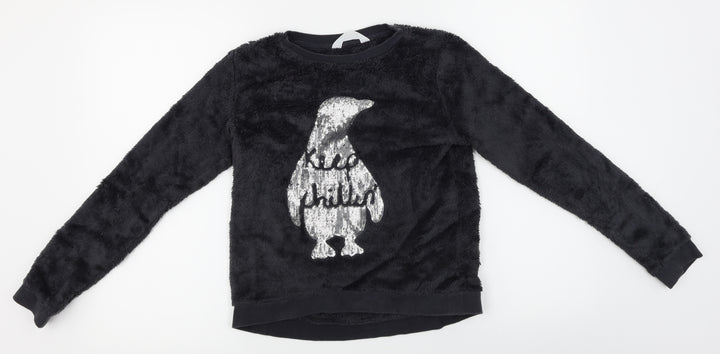H&M  Girls Grey   Pullover Jumper Size 11-12 Years