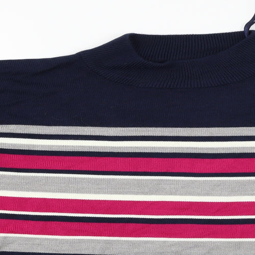bm collection  Womens Blue Striped  Pullover Jumper Size S