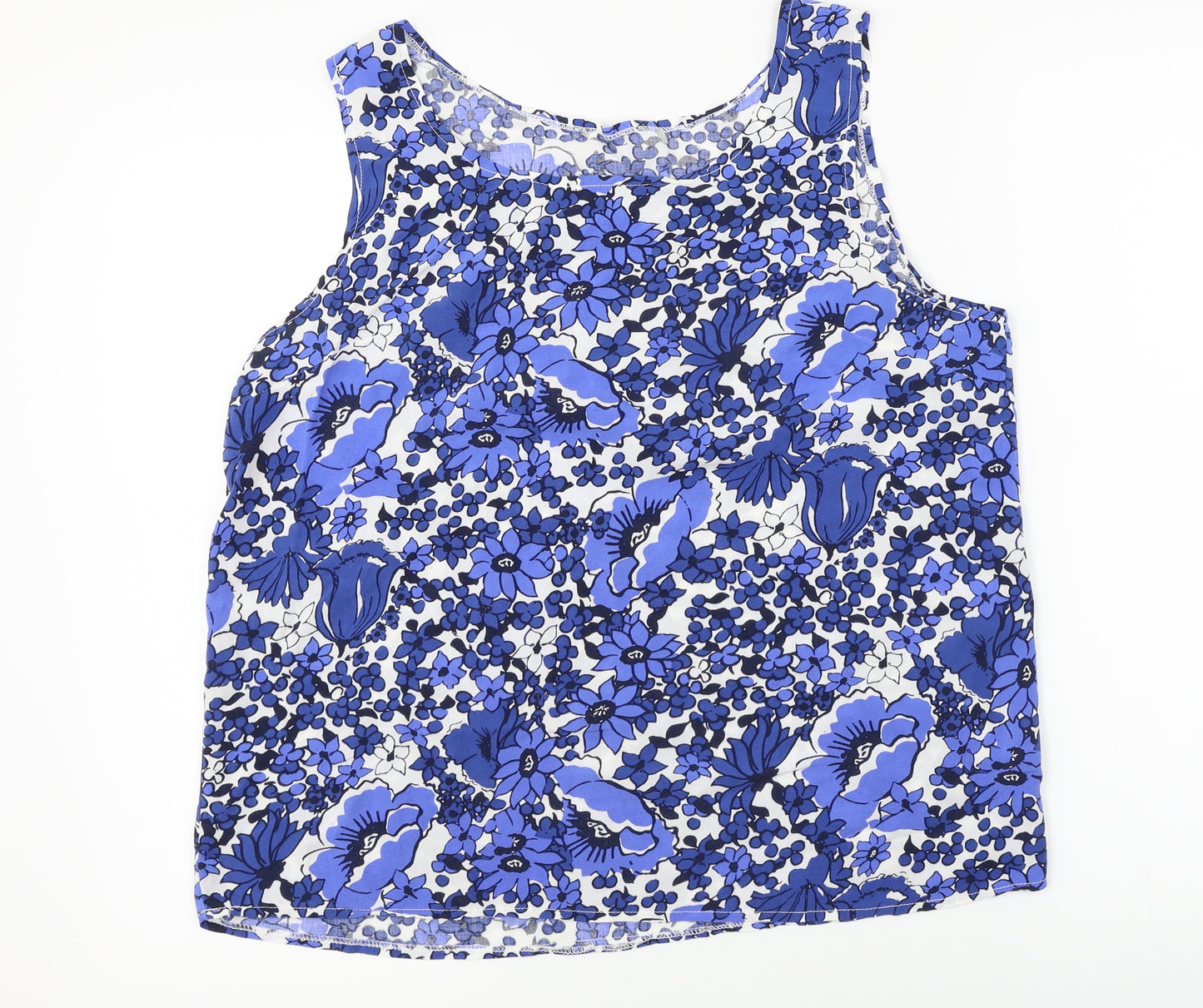 George  Womens Blue Floral  Basic Blouse Size 14