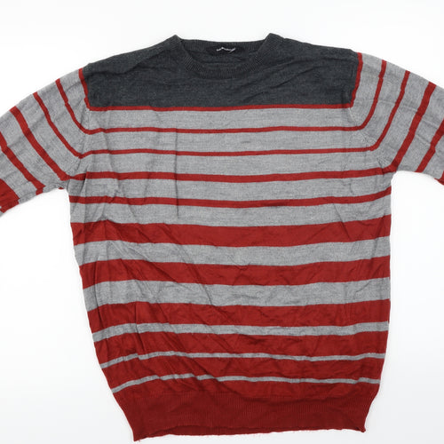 Cedar Wood State  Womens Grey Striped  Pullover Jumper Size M
