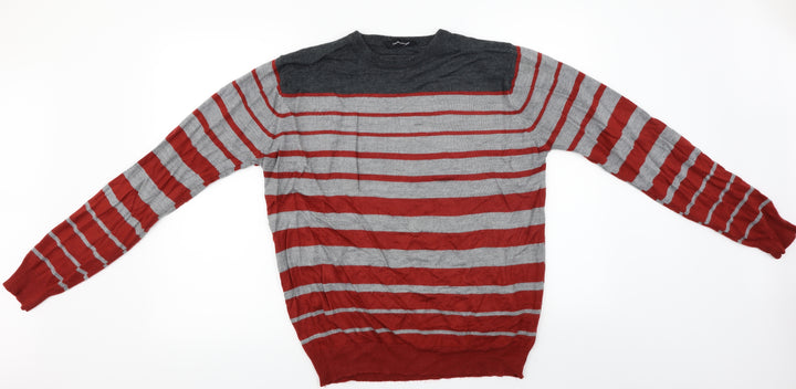 Cedar Wood State Womens Grey Striped Pullover Jumper Size M