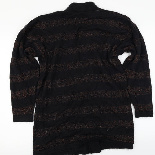 Your Sixth Sense  Womens Black Striped  Cardigan Jumper Size 12