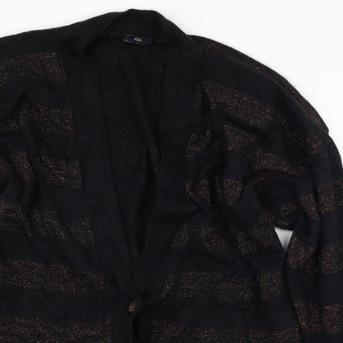 Your Sixth Sense  Womens Black Striped  Cardigan Jumper Size 12