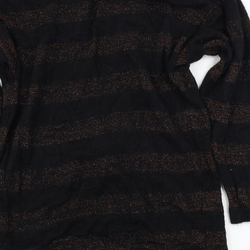 Your Sixth Sense  Womens Black Striped  Cardigan Jumper Size 12