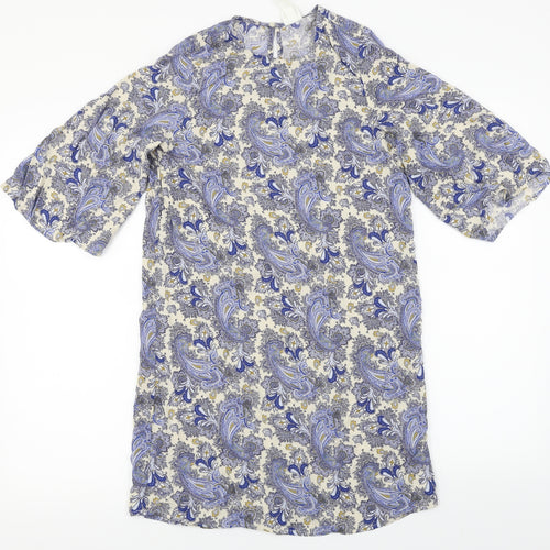 H&M  Womens Blue Floral  Basic Blouse Size 6