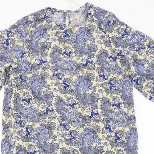 H&M  Womens Blue Floral  Basic Blouse Size 6