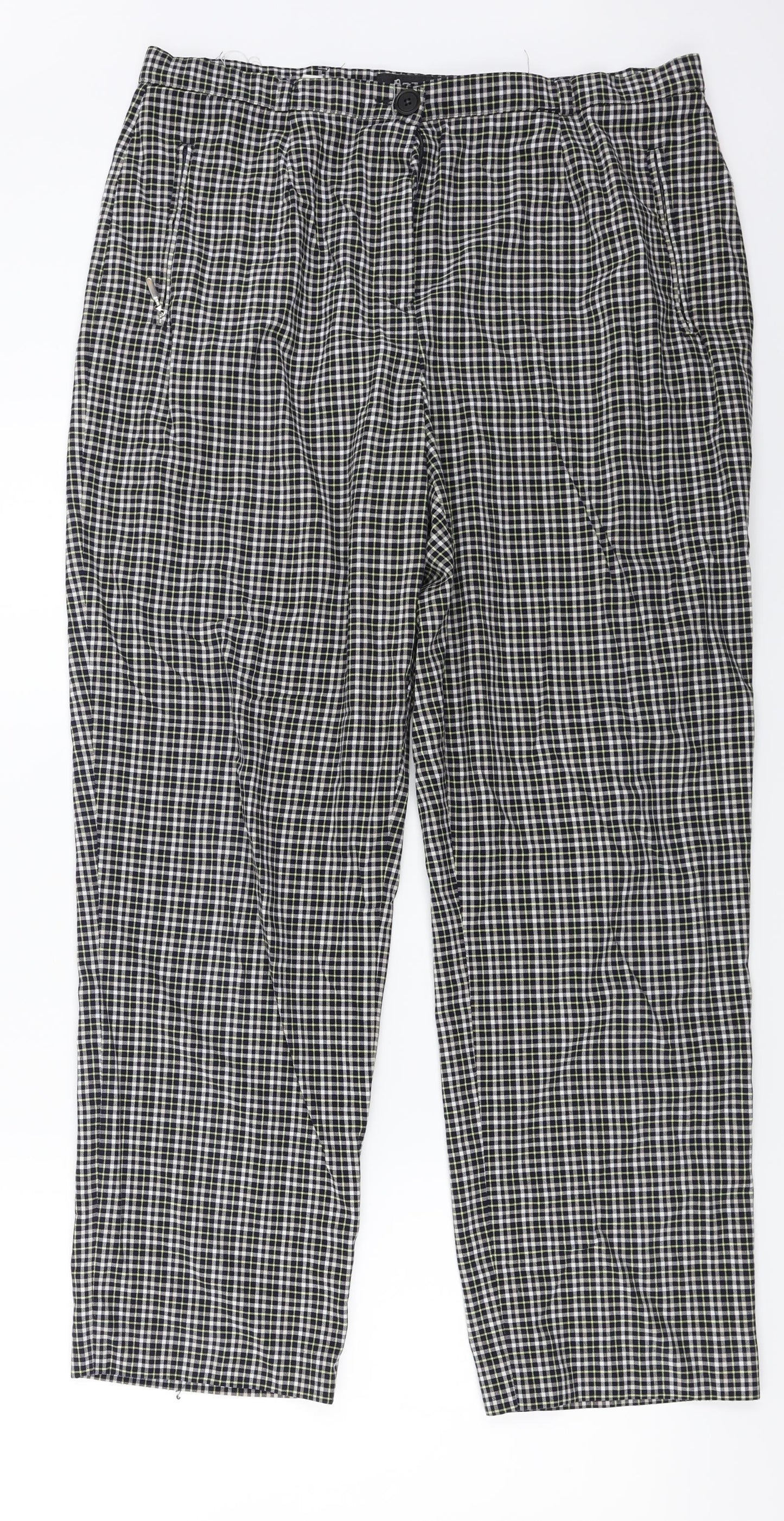 ROBELL  Womens Grey Check  Trousers  Size 32 in L25 in