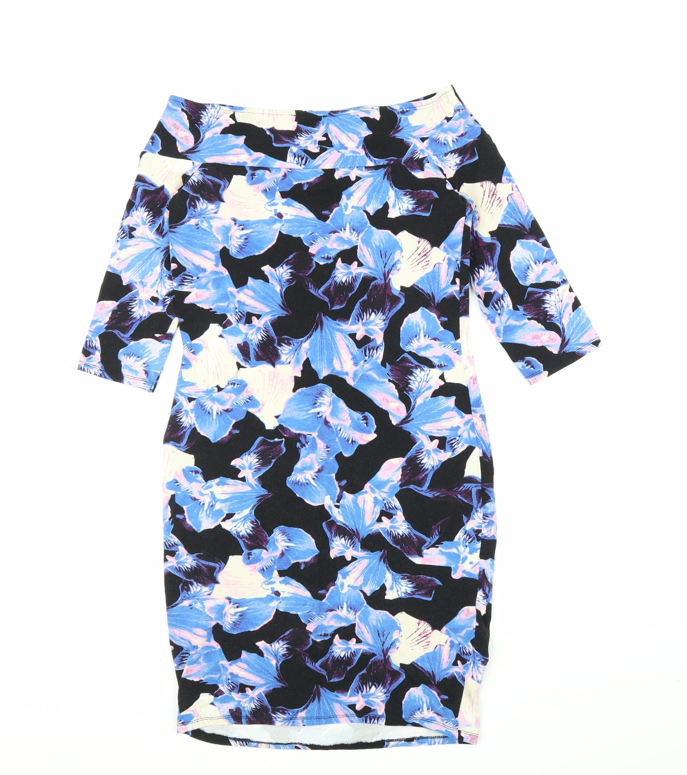 George Womens Blue Floral  Sheath  Size 12