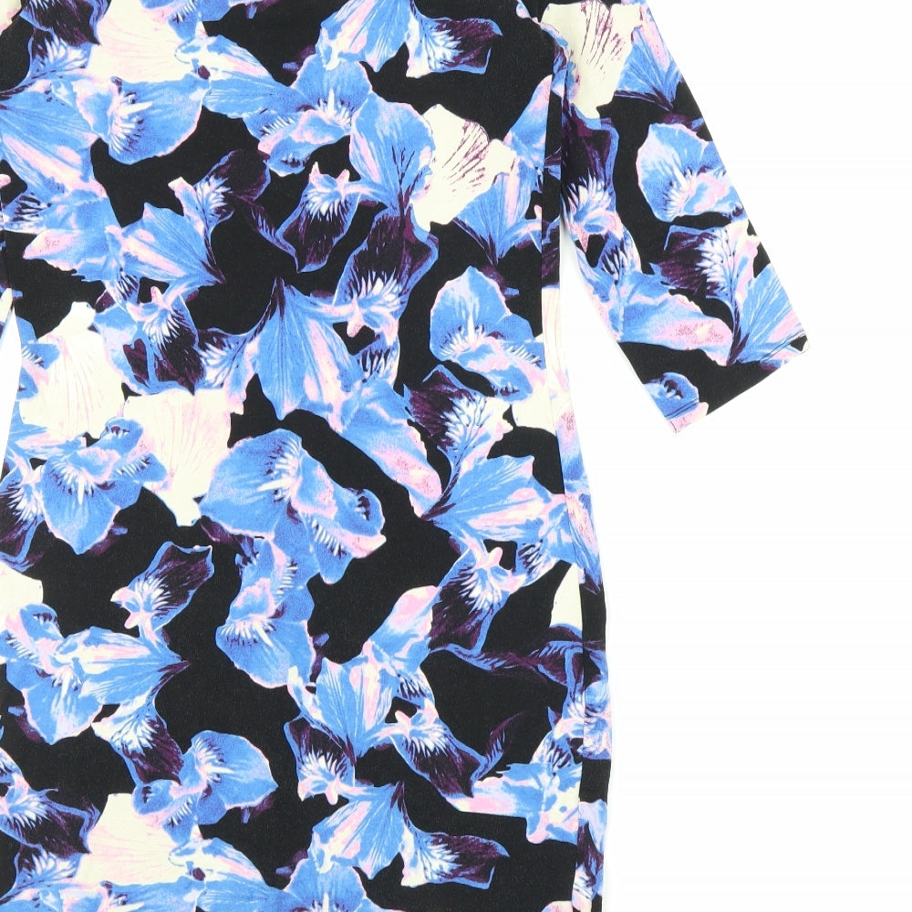 George Womens Blue Floral  Sheath  Size 12