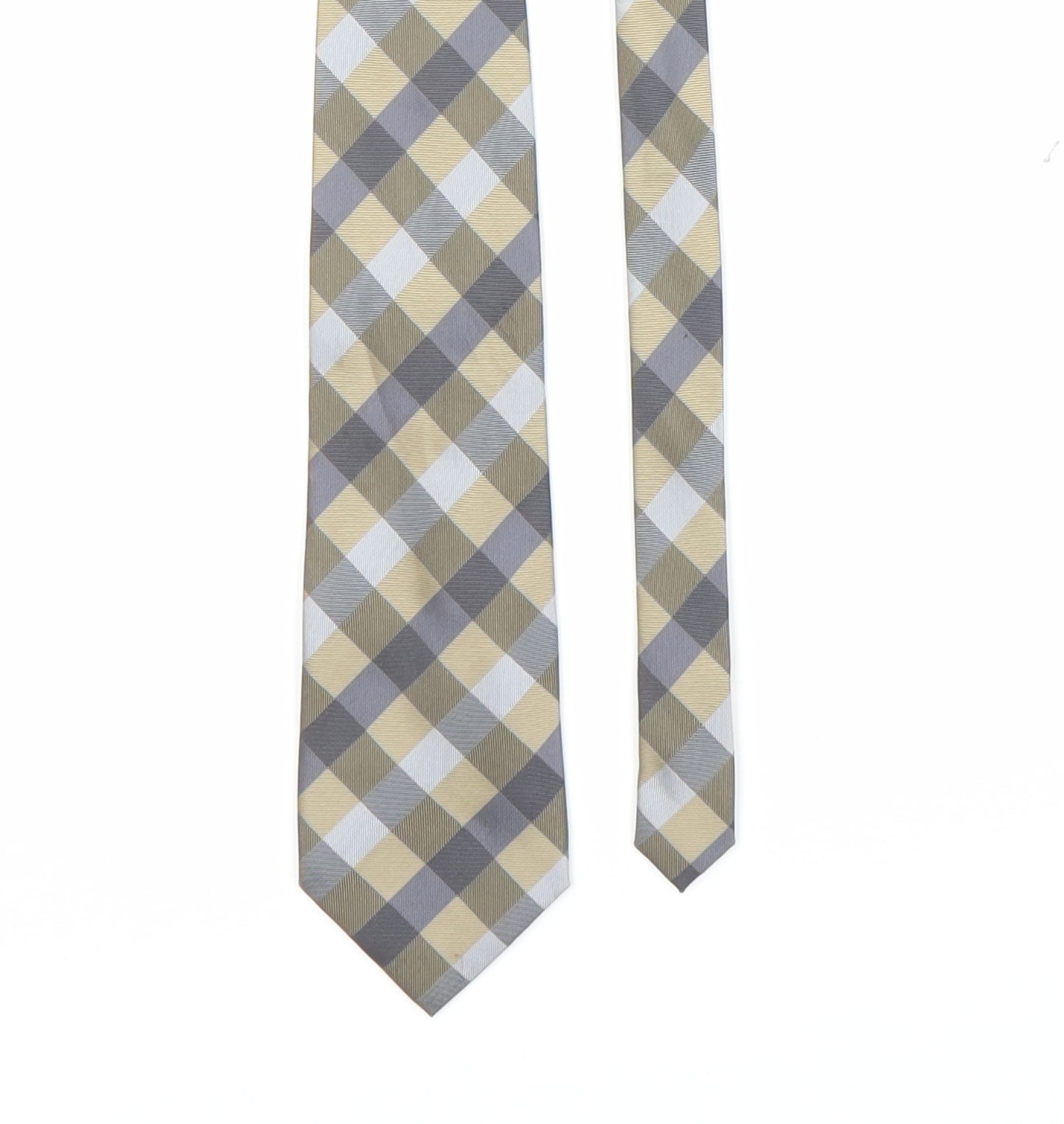 Dunnes Stores Mens Gold Plaids & Checks  Pointed Tie One Size
