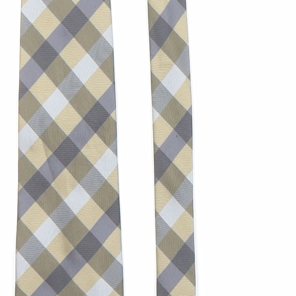 Dunnes Stores Mens Gold Plaids & Checks  Pointed Tie One Size