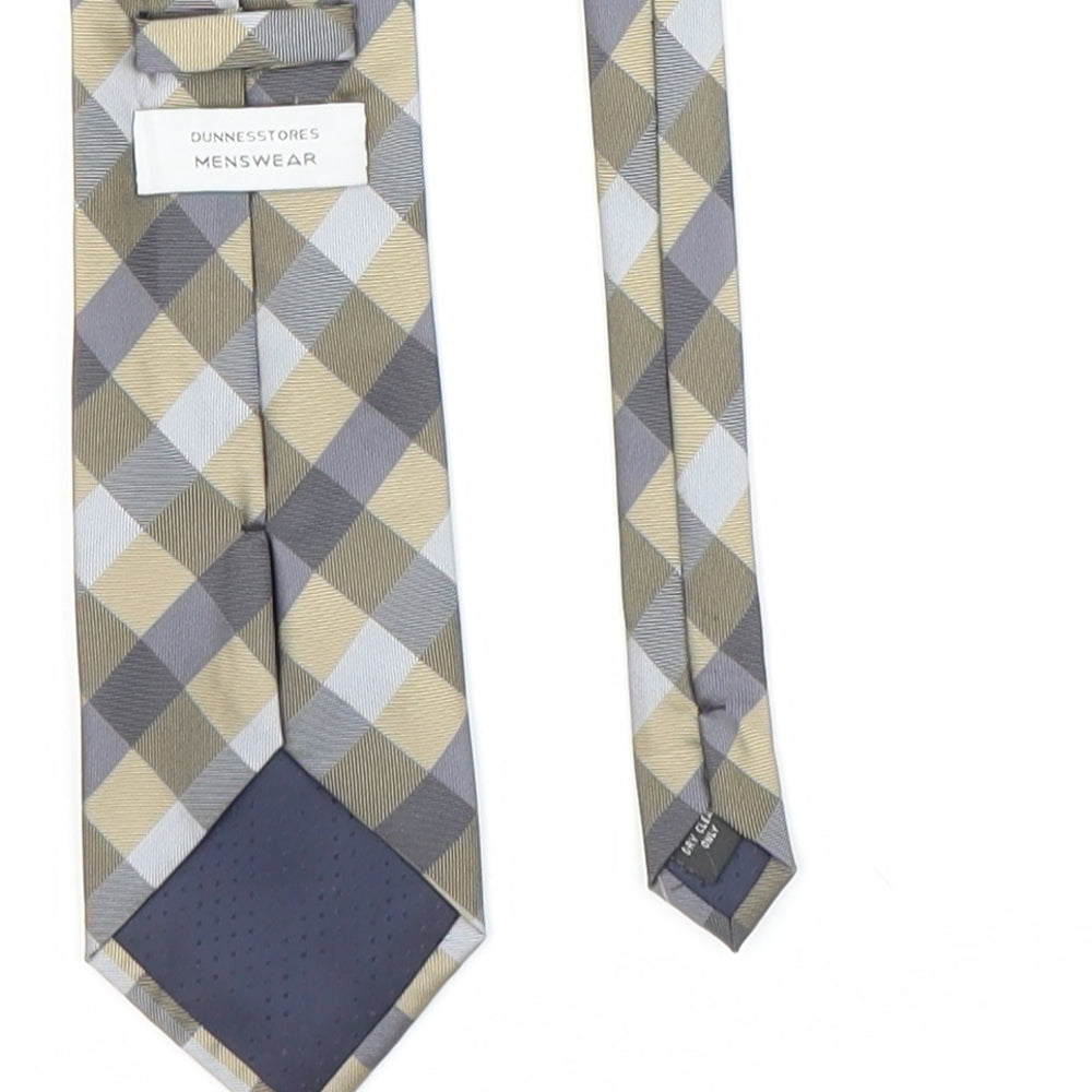 Dunnes Stores Mens Gold Plaids & Checks  Pointed Tie One Size