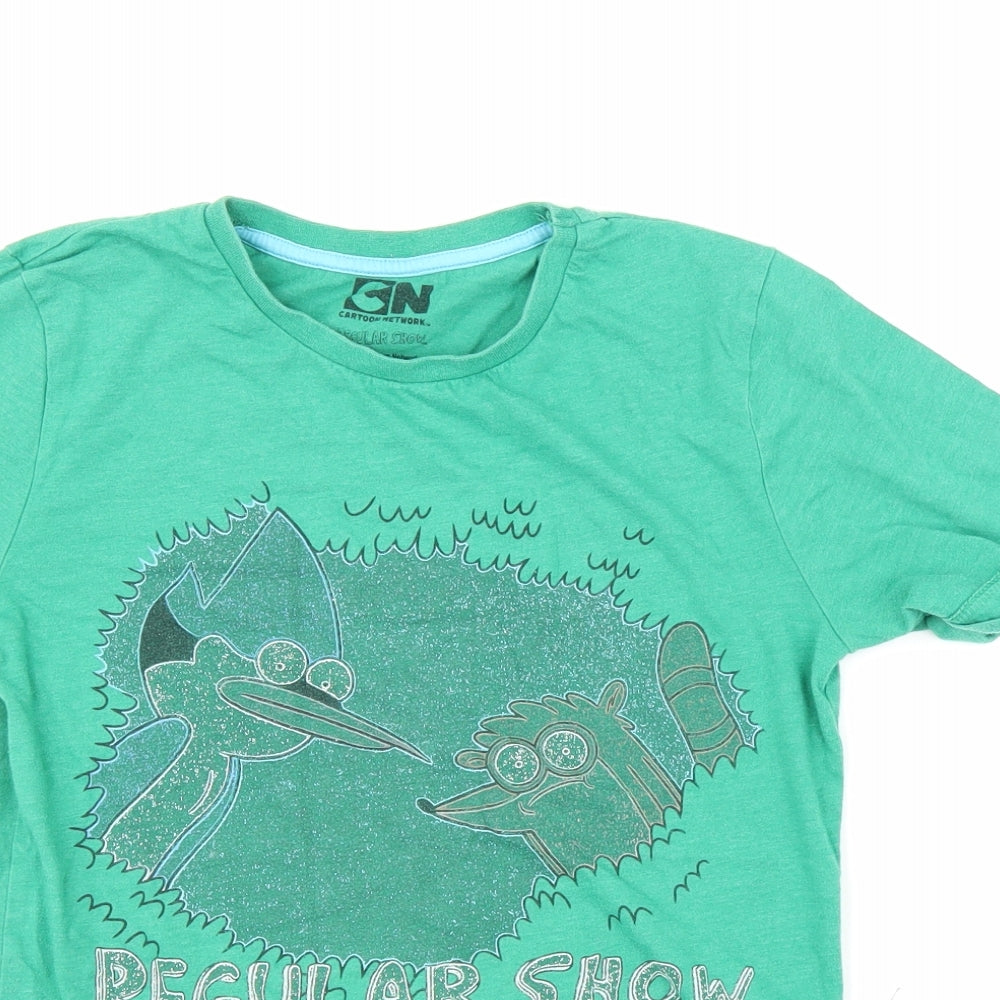 Nutmeg Boys Green   Basic T-Shirt Size 12-13 Years  - Regular Show