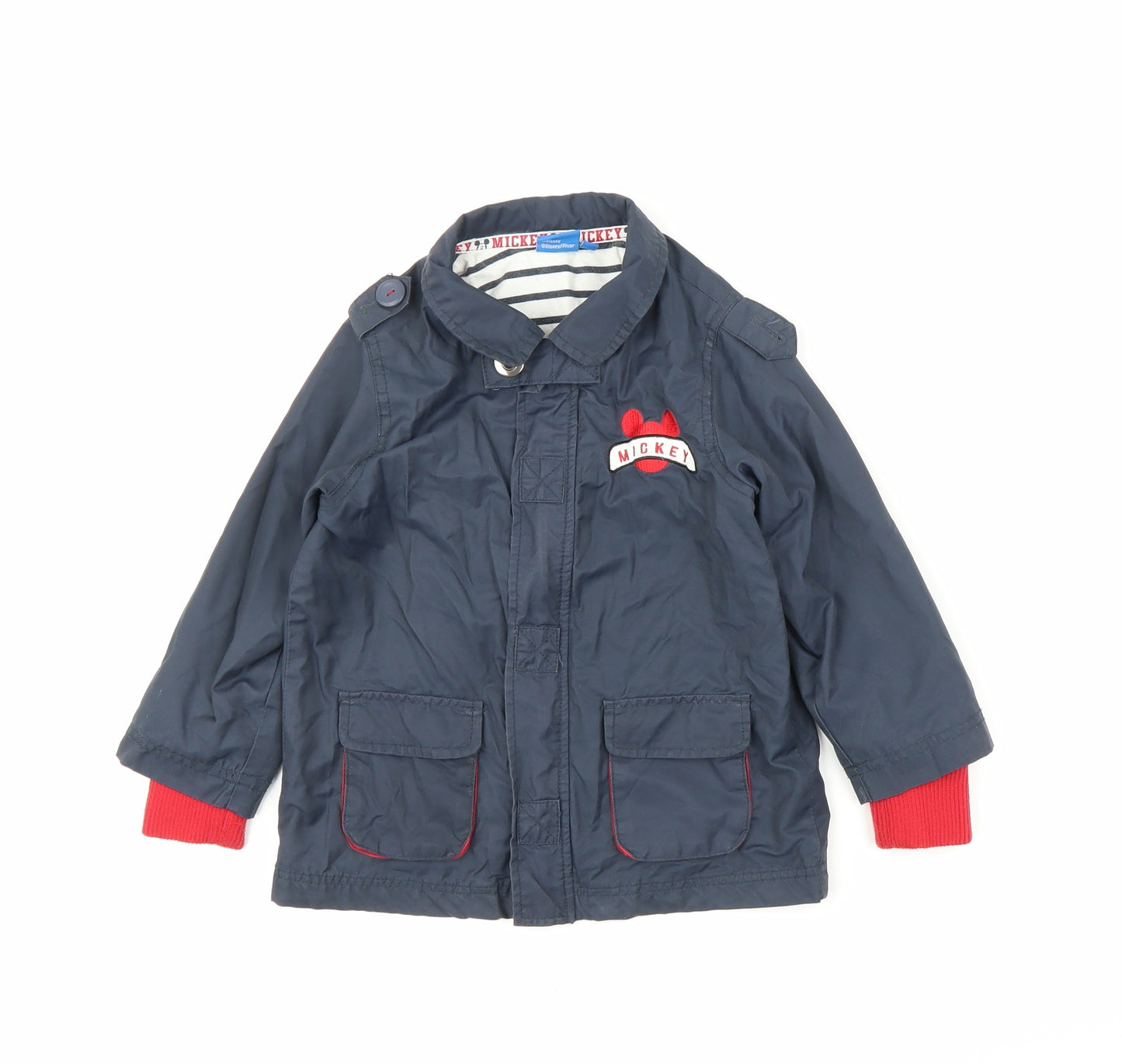 Disney Pixar Boys Blue   Parka Coat Size 3 Years  - Mickey Mouse