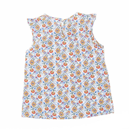 TU Womens Blue Floral  Basic Blouse Size 12