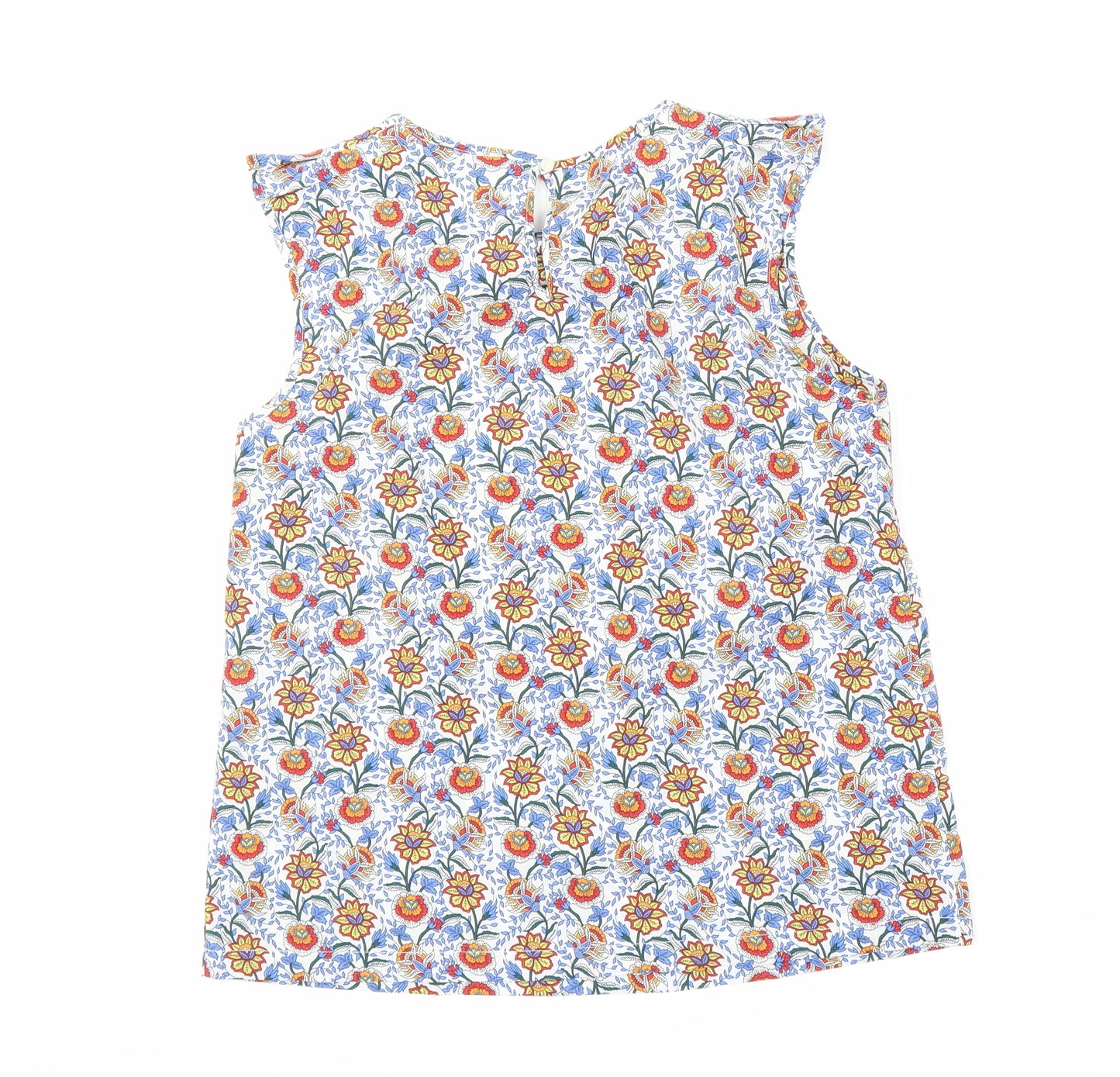 TU Womens Blue Floral  Basic Blouse Size 12