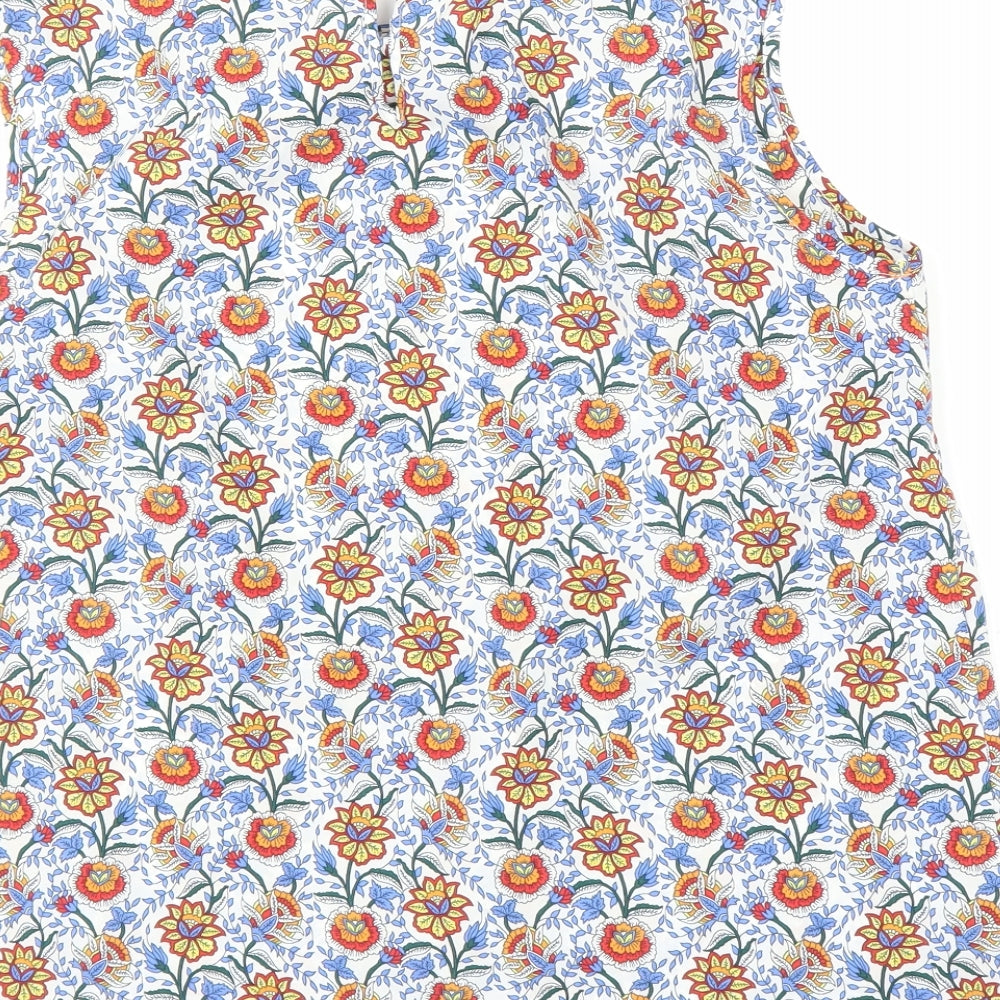 TU Womens Blue Floral  Basic Blouse Size 12