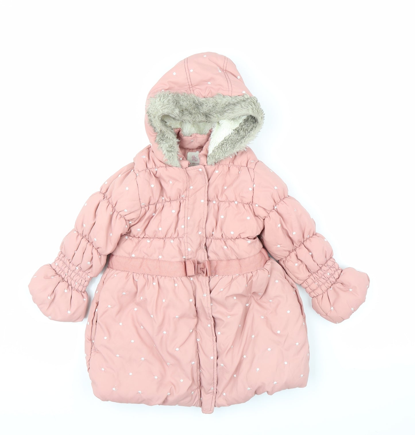 Debenhams Girls Pink   Puffer Jacket Coat Size 4-5 Years