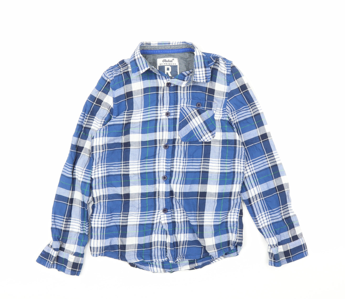 Primark Boys Blue Plaid  Basic Casual Size 10-11 Years