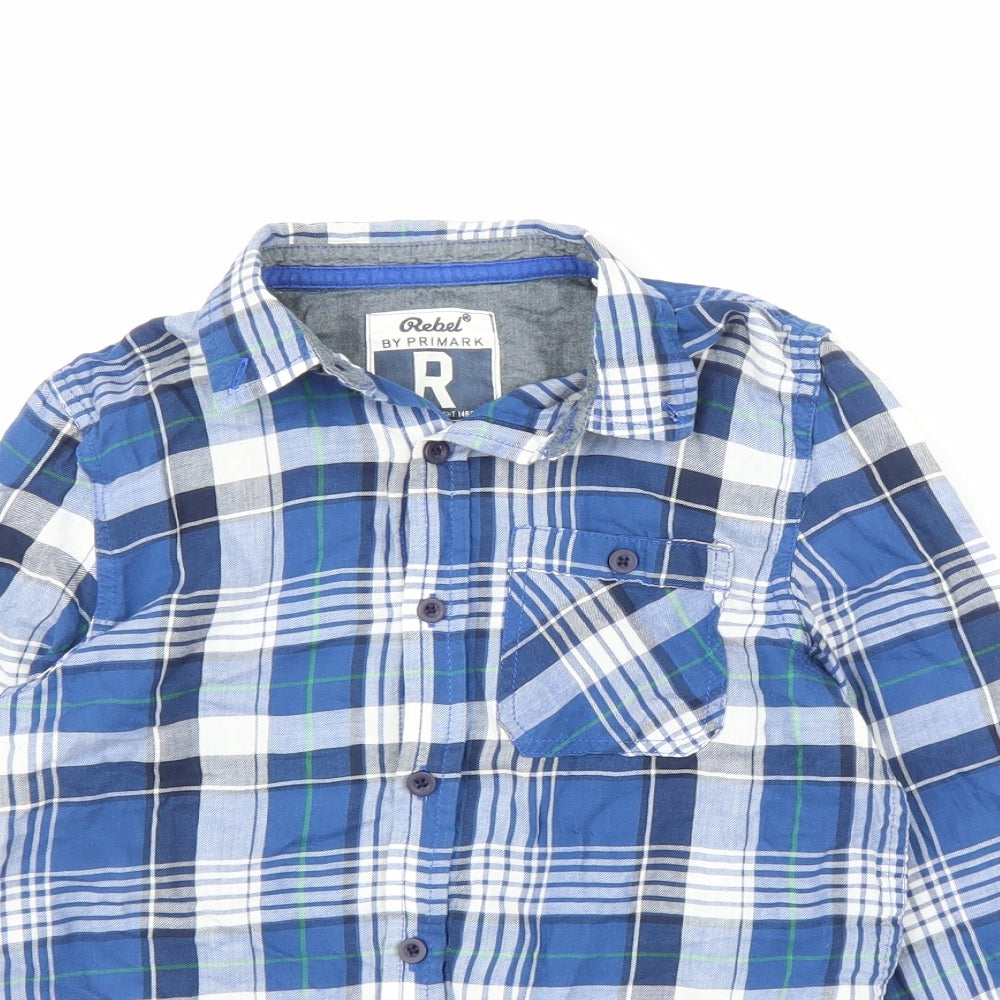 Primark Boys Blue Plaid  Basic Casual Size 10-11 Years